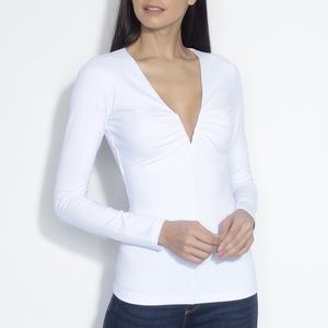 Susana Monaco Gathered V Neck